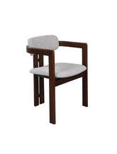Fï Chair Donker Walnoot in Taupe-Grijs Stofbekleding
